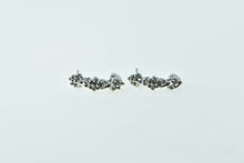 Load image into Gallery viewer, 10K Vintage Diamond Cluster Curved Bar Fashion Earrings White Gold