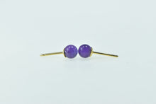 Load image into Gallery viewer, 14K Round Amethyst Sphere Ball Stud Earrings Yellow Gold