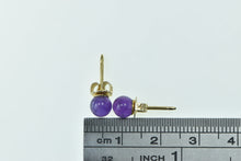 Load image into Gallery viewer, 14K Round Amethyst Sphere Ball Stud Earrings Yellow Gold