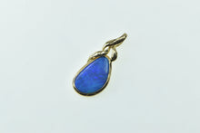 Load image into Gallery viewer, 14K Natural Black Opal Vintage Statement Pendant Yellow Gold