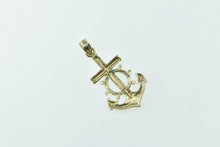 Load image into Gallery viewer, 10K Anchor Crucifix Nautical Motif Faith Symbol Hope Pendant Yellow Gold