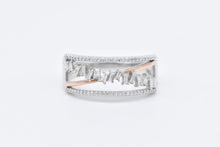 Load image into Gallery viewer, 10K Baguette Diamond Zig Zag Square Band Ring White Gold