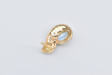 Load image into Gallery viewer, 10K Oval Blue Topaz Diamond Accent Single Stud Earring Yellow Gold