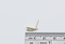 Load image into Gallery viewer, 10K Oval Blue Topaz Diamond Accent Single Stud Earring Yellow Gold