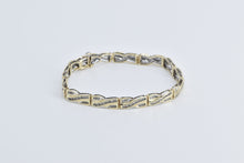 Load image into Gallery viewer, 10K 1.43 Ctw Diamond Criss Cross Vintage Tennis Bracelet 6.75" Yellow Gold