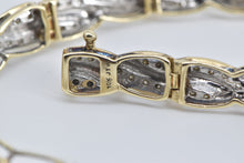 Load image into Gallery viewer, 10K 1.43 Ctw Diamond Criss Cross Vintage Tennis Bracelet 6.75" Yellow Gold