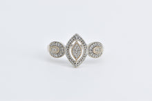 Load image into Gallery viewer, 10K Diamond Marquise Halo Vintage Statement Ring Yellow Gold