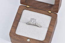 Load image into Gallery viewer, 14K 0.65 Ctw Diamond Pave Cluster Engagement Ring White Gold