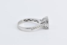 Load image into Gallery viewer, 14K 0.65 Ctw Diamond Pave Cluster Engagement Ring White Gold