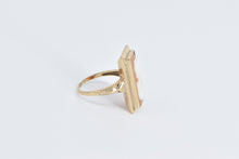 Load image into Gallery viewer, 14K Square Carved Shell Cameo Vintage Statement Ring Yellow Gold