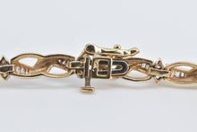 Load image into Gallery viewer, 10K 1.50 Ctw Baguette Diamond Wavy Link Tennis Bracelet 7" Yellow Gold