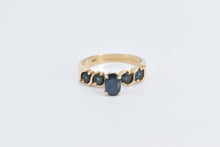 Load image into Gallery viewer, 18K Oval Sapphire Wavy Link Engagement Ring Yellow Gold