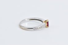 Load image into Gallery viewer, 18K Oval Ruby Diamond Accent Engagement Ring White Gold