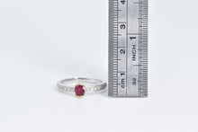 Load image into Gallery viewer, 18K Oval Ruby Diamond Accent Engagement Ring White Gold