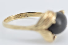 Load image into Gallery viewer, 10K Oval Black Petrified Wood Leaf Vintage Ring Yellow Gold