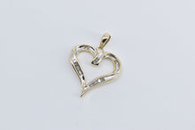 Load image into Gallery viewer, 10K Baguette Diamond Heart Love Symbol Pendant Yellow Gold