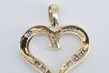 Load image into Gallery viewer, 10K Baguette Diamond Heart Love Symbol Pendant Yellow Gold