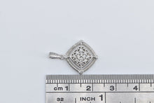 Load image into Gallery viewer, 10K Diamond Cluster Vintage Statement Squared Pendant White Gold