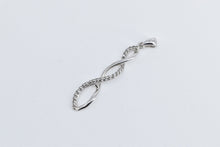 Load image into Gallery viewer, 10K Diamond Twist Spiral Dangle Fashion Pendant White Gold