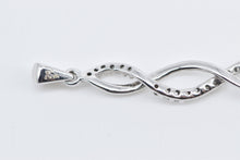 Load image into Gallery viewer, 10K Diamond Twist Spiral Dangle Fashion Pendant White Gold