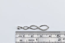 Load image into Gallery viewer, 10K Diamond Twist Spiral Dangle Fashion Pendant White Gold