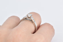 Load image into Gallery viewer, 14K 0.80 Ctw Princess Diamond Engagement Ring White Gold