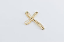 Load image into Gallery viewer, 10K Classic Diamond Wavy Vintage Cross Christian Pendant Yellow Gold