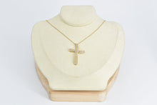 Load image into Gallery viewer, 10K Classic Diamond Wavy Vintage Cross Christian Pendant Yellow Gold