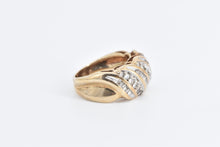 Load image into Gallery viewer, 10K 1.00 Ctw Round & Baguette Diamond Twist Band Ring Yellow Gold