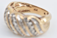 Load image into Gallery viewer, 10K 1.00 Ctw Round & Baguette Diamond Twist Band Ring Yellow Gold