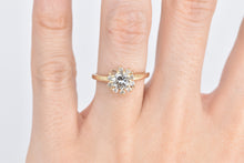 Load image into Gallery viewer, 14K 0.85 Ctw Natural Diamond Halo Engagement Ring Yellow Gold