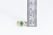 Load image into Gallery viewer, 18K 1.27 Ctw Emerald Diamond Halo Engagement Ring Yellow Gold