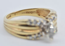Load image into Gallery viewer, 14K 0.50 Ctw Marquise Natural Diamond Engagement Ring Yellow Gold