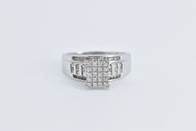 Load image into Gallery viewer, 10K 0.56 Ctw Diamond Squared Cluster Statement Ring White Gold