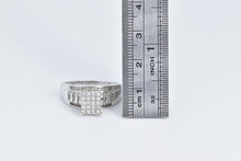 Load image into Gallery viewer, 10K 0.56 Ctw Diamond Squared Cluster Statement Ring White Gold
