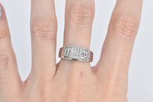 Load image into Gallery viewer, 10K 0.56 Ctw Diamond Squared Cluster Statement Ring White Gold