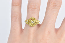 Load image into Gallery viewer, 10K Diamond Yellow Sapphire Cluster Statement Ring Yellow Gold