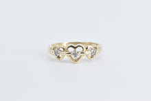 Load image into Gallery viewer, 10K Diamond Three Heart Love Symbol Promise Ring Yellow Gold