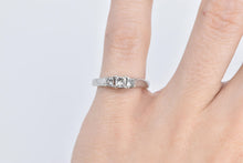 Load image into Gallery viewer, 14K 0.59 Ctw Natural Princess Diamond Engagement Ring White Gold