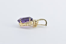 Load image into Gallery viewer, 14K Oval Amethyst Diamond Accent Vintage Pendant Yellow Gold