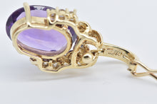Load image into Gallery viewer, 14K Oval Amethyst Diamond Accent Vintage Pendant Yellow Gold