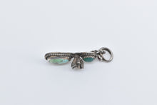Load image into Gallery viewer, Sterling Silver Turquoise Flower Rose Southwestern Ornate Pendant
