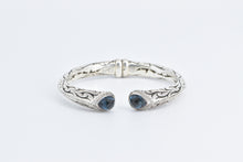 Load image into Gallery viewer, Sterling Silver Scott Kay London Blue Topaz Diamond Cuff Bracelet 7"