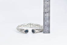 Load image into Gallery viewer, Sterling Silver Scott Kay London Blue Topaz Diamond Cuff Bracelet 7"