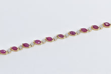 Load image into Gallery viewer, 14K 3.20 Ctw Natural Ruby Diamond Tennis Bracelet 6.75" Yellow Gold