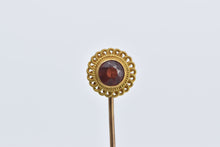 Load image into Gallery viewer, 14K Round Garnet Swirl Filigree Ornate Stick Pin Yellow Gold