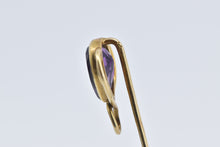 Load image into Gallery viewer, 14K Victorian Pear Amethyst Ornate Swirl Twist Stick Pin Yellow Gold