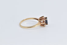 Load image into Gallery viewer, 10K Oval Sapphire Diamond Halo Engagement Ring Yellow Gold