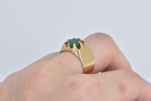 Load image into Gallery viewer, 14K 0.70 Ct Natural Emerald Belcher Ornate Ring Yellow Gold