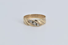 Load image into Gallery viewer, 10K Classic Diamond Striped Wedding Band Ring Yellow Gold